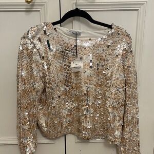 Zara Gold Sequin Blouse